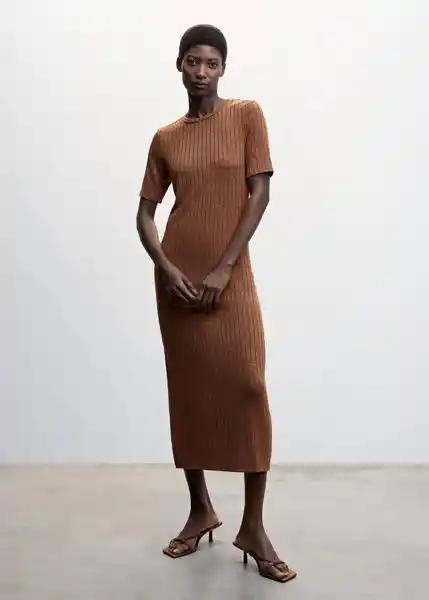 Vestido Margaux-A Marrón Talla L Mujer Mango