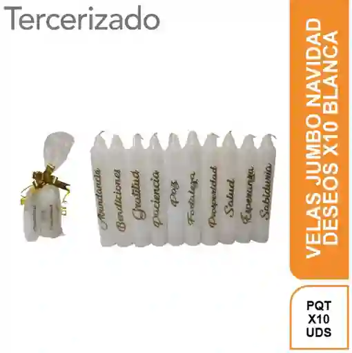 Velas Jumbo Navidad Deseos Blanca