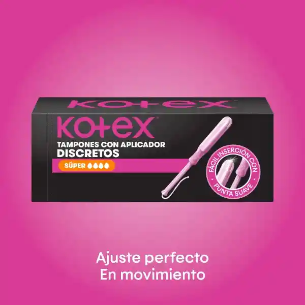 Tampones Kotex Súper Con Aplicador 8 Und