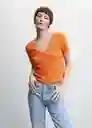 Camiseta Fidela Naranja Talla 18 Mujer Mango