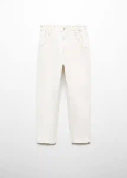 Jean Paperbag Niñas Blanco Talla 9 Mango