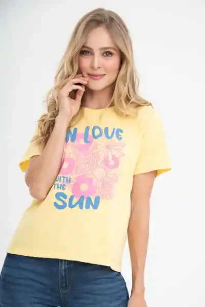 Ragged Camiseta in Love Color Amarillo Claro Talla XL