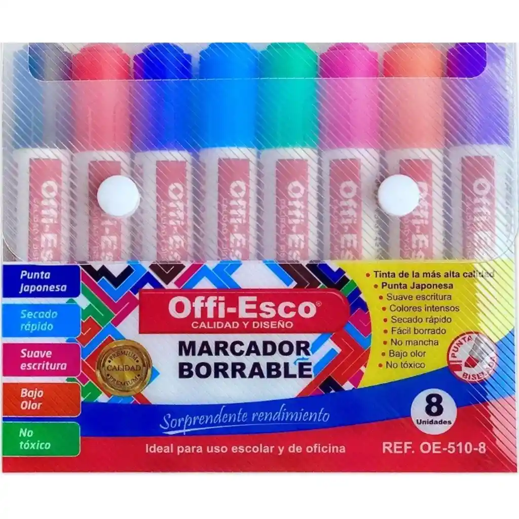 Offi-Esco Estuche de Marcadores Borrables en Colores Surtidos
