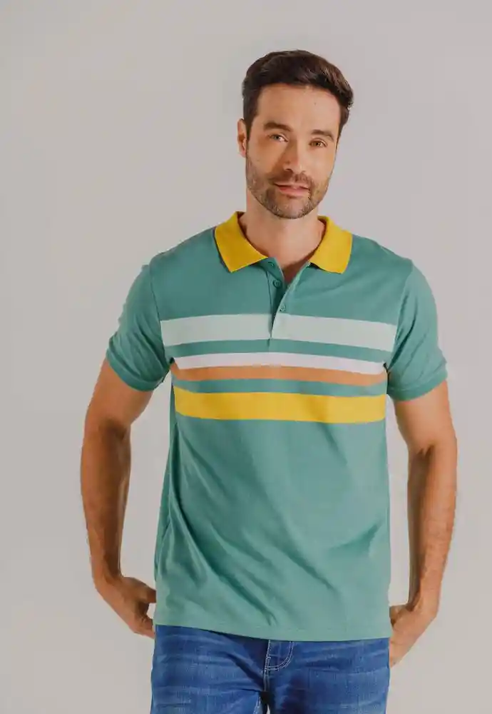 Camiseta Polo Rayas S-verde