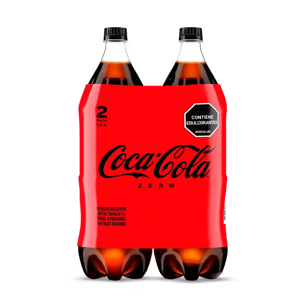 Gaseosa Coca-Cola ZERO 1.5L x 2 Unds