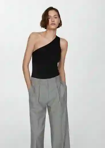 Top Asim Negro Talla XS  Mujer Mango
