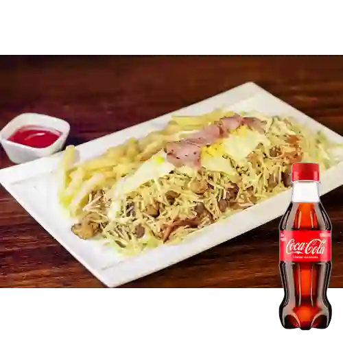 Combo Salchipapa con Pollo + Coca Cola Original 250ML