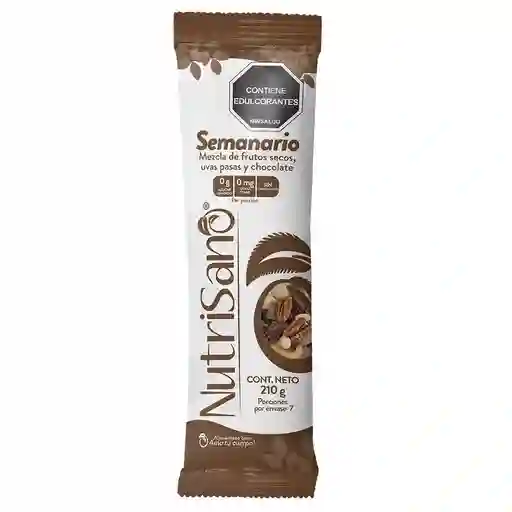 Frutos Secos Chocolate Sin Azucar Nutrisano Grasas Saludables Snack Perfecto (210 Gr)