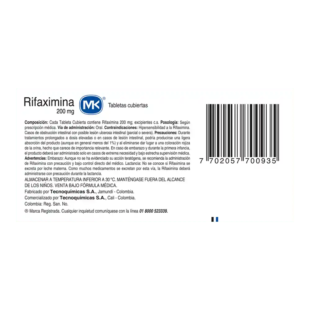 Mk Rifaximina (200 mg) 12 Tabletas