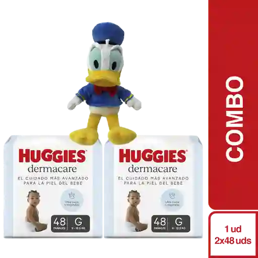 Combo Pañal Huggies 3/G 48 Und + Disney Peluche Pato Donald