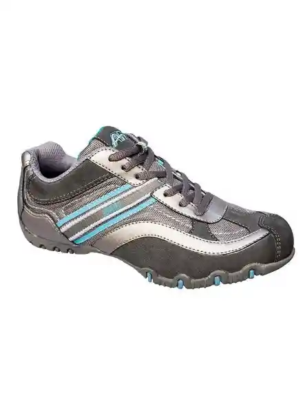 Aeroflex Tenis Deportivo Mujer Gris y Azul Talla 38