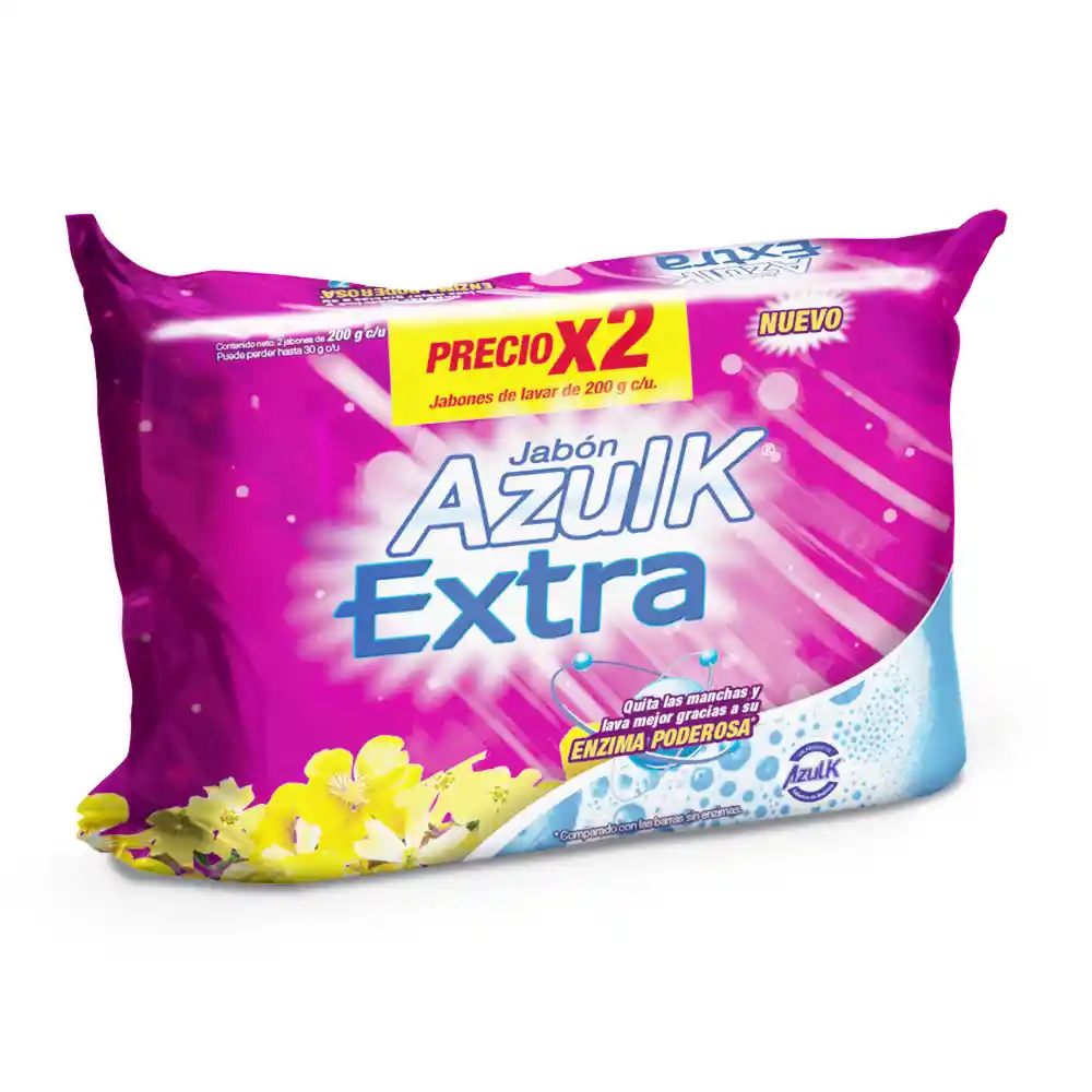 Azulk Jabón para Ropa en Barra Extra Enzima Poderosa
