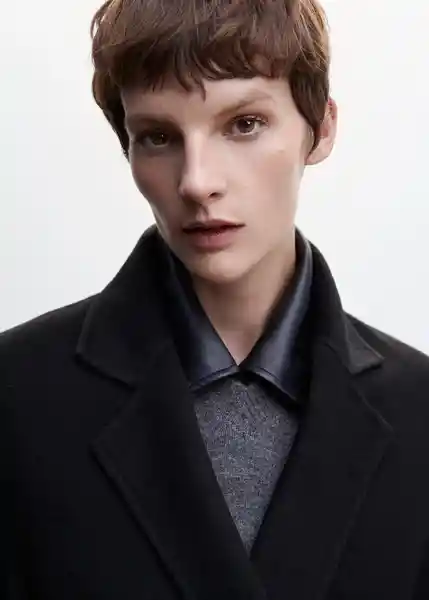 Abrigo Batin Negro Talla 18 Mujer Mango