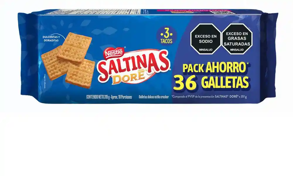 Galletas Saltinas 3 Tacos Dore (315 Gr)