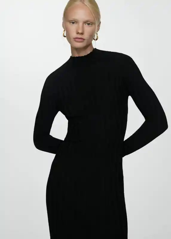 Vestido Flurry Negro Talla S Mujer Mango