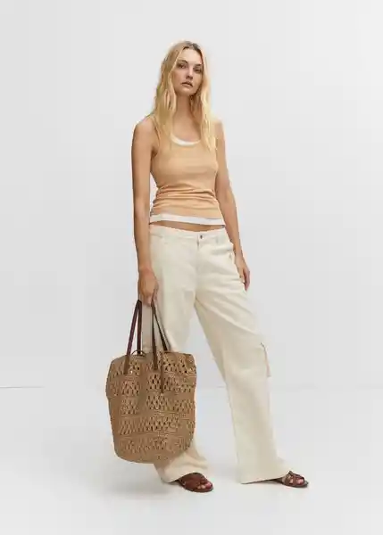 Bolso G Tarida Camel Talla 99 Mujer Mango