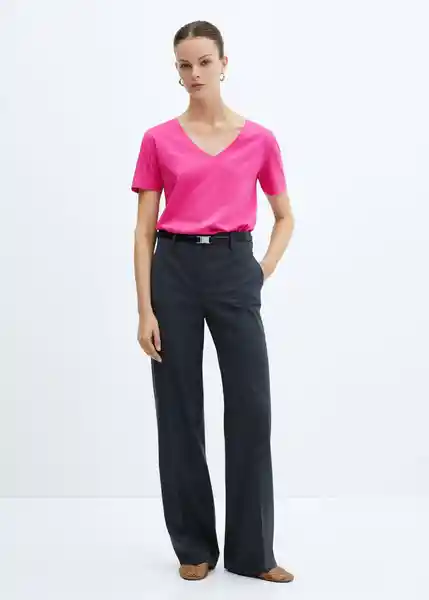 Camiseta Chalapi Fucsia Talla L Mujer Mango