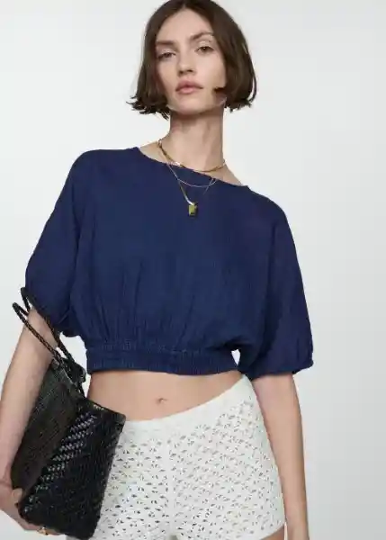 Top Indie Azul Noche Talla S Mujer Mango