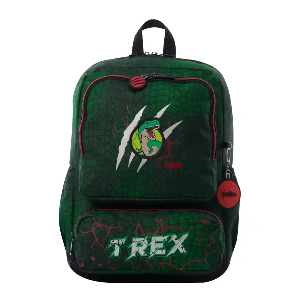 Morral Para Niño Rex Dino Mediano Verde