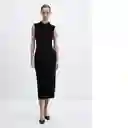 Vestido Mazip Negro Talla 28 Mujer Mango