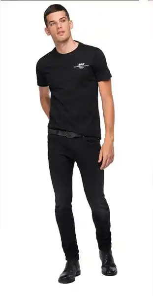 Replay Camiseta Compact Cotton Jersey Para Hombre Negro Talla XL