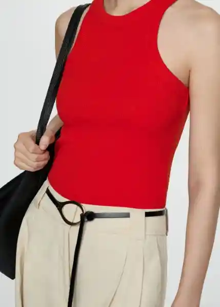 Top Boni Rojo Talla XS Mujer Mango