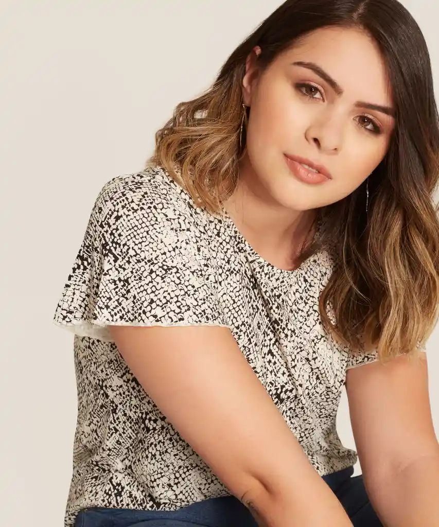 Camiseta Mujer Estampada Manga Corta