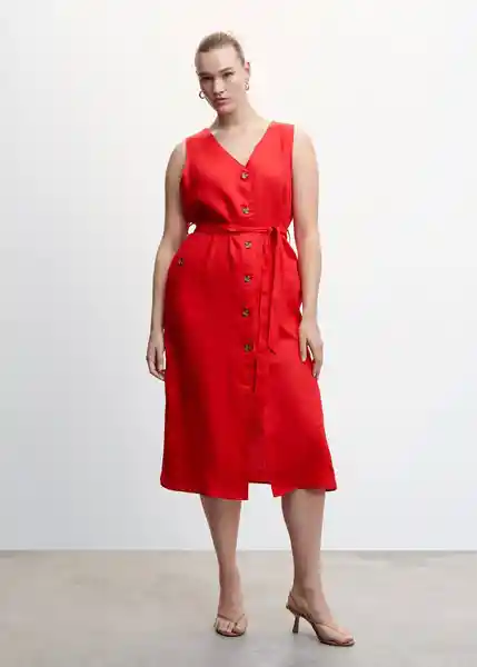 Vestido Sausalit Rojo Talla M Mujer Mango