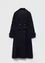 Saco Trench Angela Negro Talla XS Mujer Mango