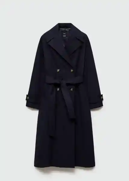 Saco Trench Angela Negro Talla XS Mujer Mango