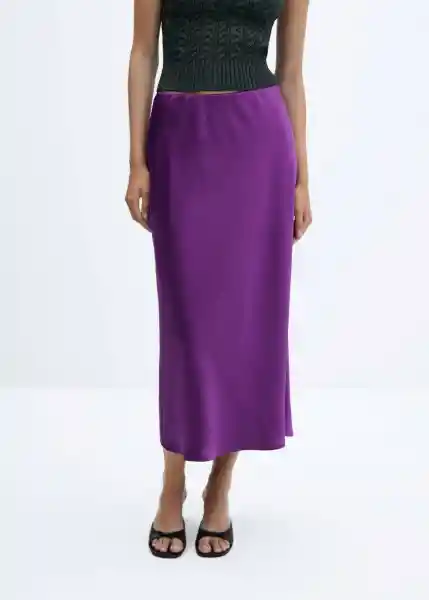 Falda Mia Morado Talla XL Mujer Mango