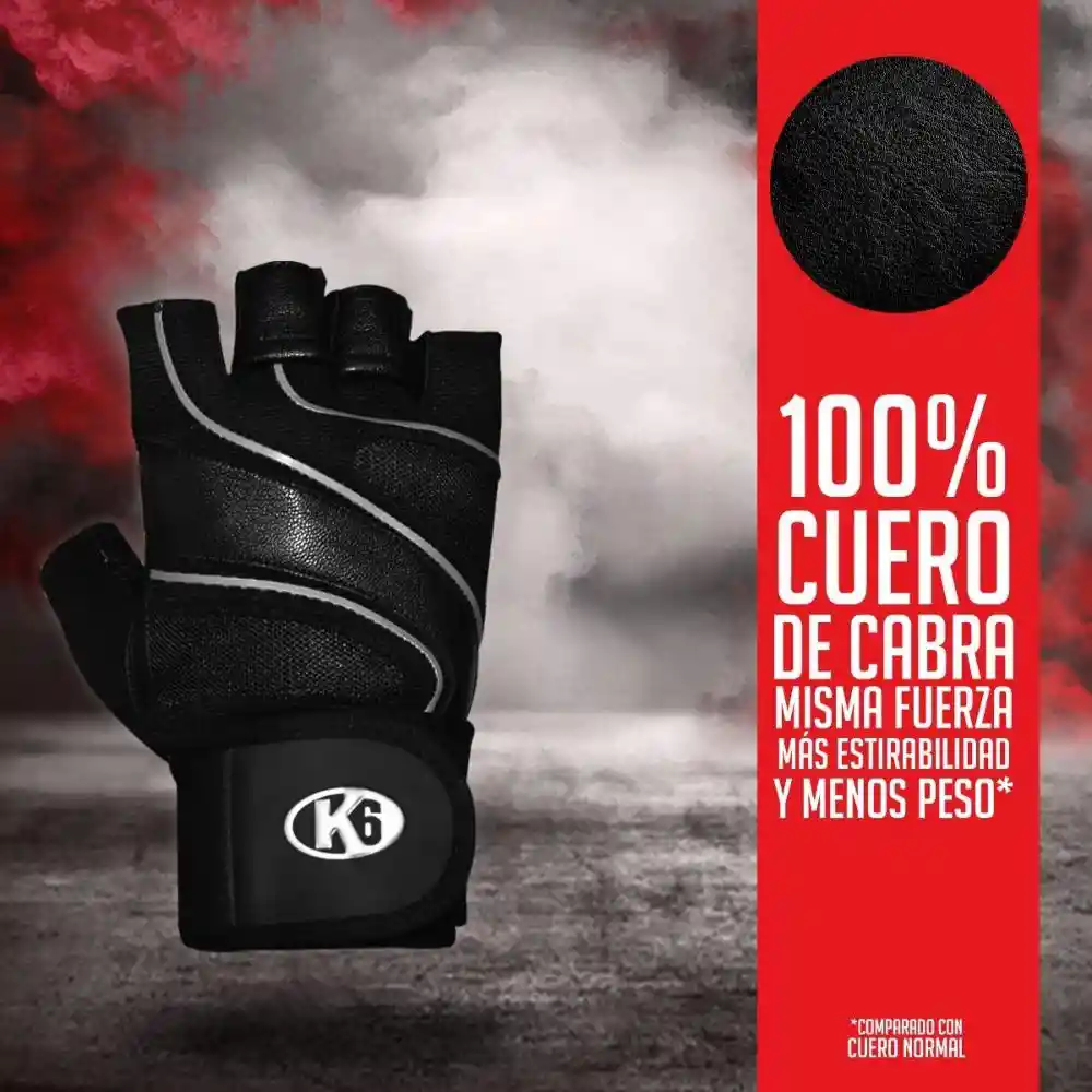 K6 Guantes Para Gimnasio de Cuero Crossfit Gym Force Talla S