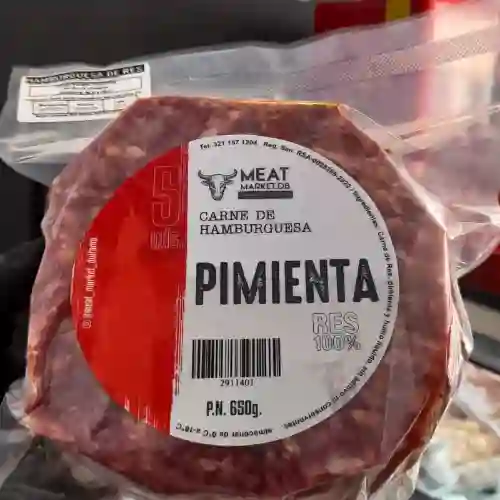 Carne de Hamburguesa Pimientas