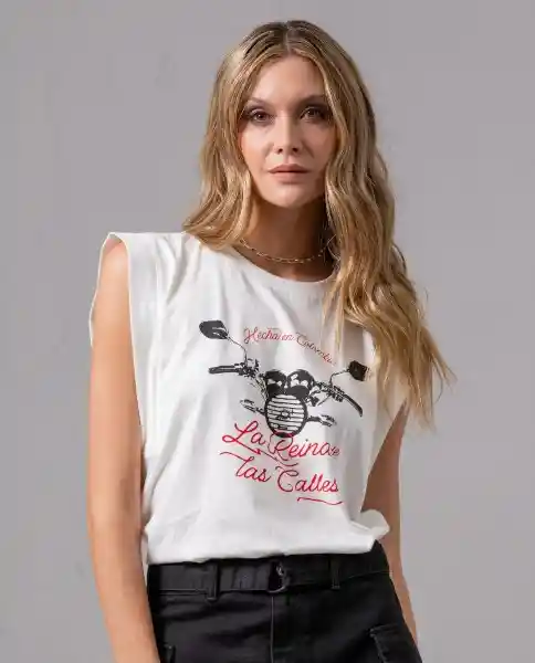 Camiseta Mujer Crudo Lana Claro Talla S 97068 Rifle