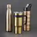 Termo Con Manija Doble Pared Dorado Ambiente Gourmet
