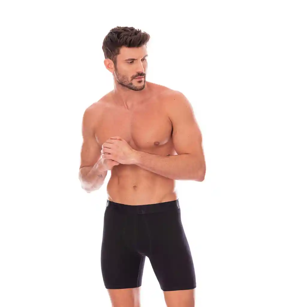 Boxer Largo Algodón/elastano Hombre Negro Fondo 24044 Talla Xl