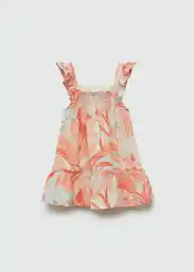 Vestido Lombok Salmon Talla 97 Niñas Mango