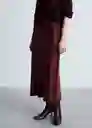 Falda Mia2 Burdeos Talla L Mujer Mango