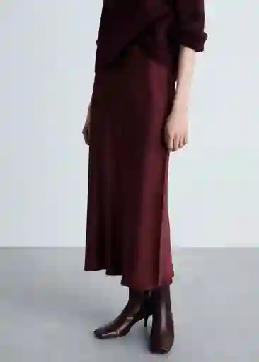 Falda Mia2 Burdeos Talla L Mujer Mango