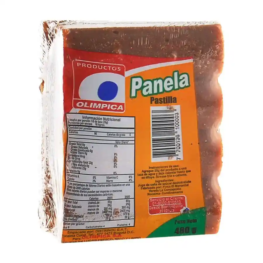 Panela Olimpica en Pastilla