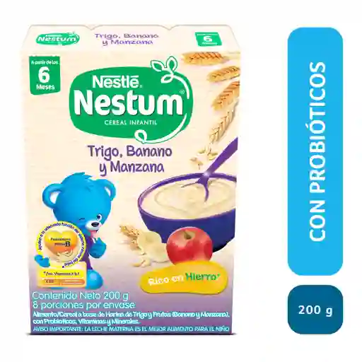 Cereal infantil NESTUM Trigo, Banano y Manzana x 200g