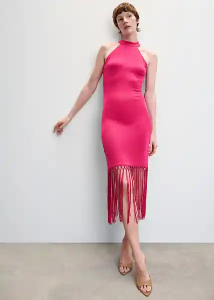 Vestido Liza Fucsia Talla M Mujer Mango