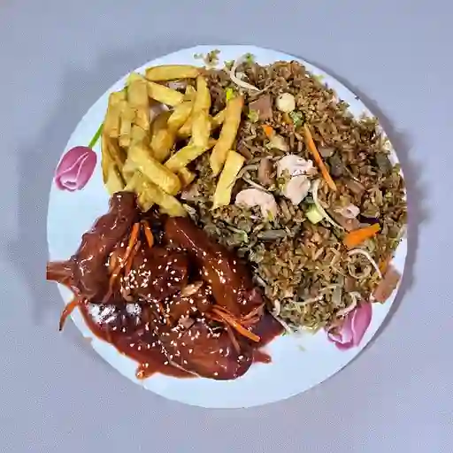 Arroz Chino con Pollo Agridulce