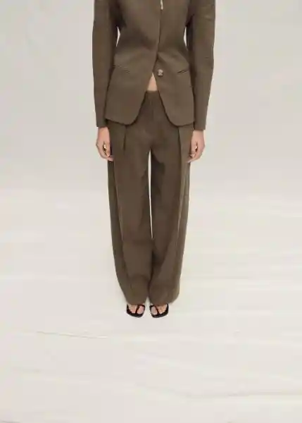 Pantalón Orchid Khaki Talla 36 Mujer Mango