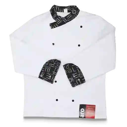 Aro Chaqueta Chef en Tela Gabardina Con Broches Talla L