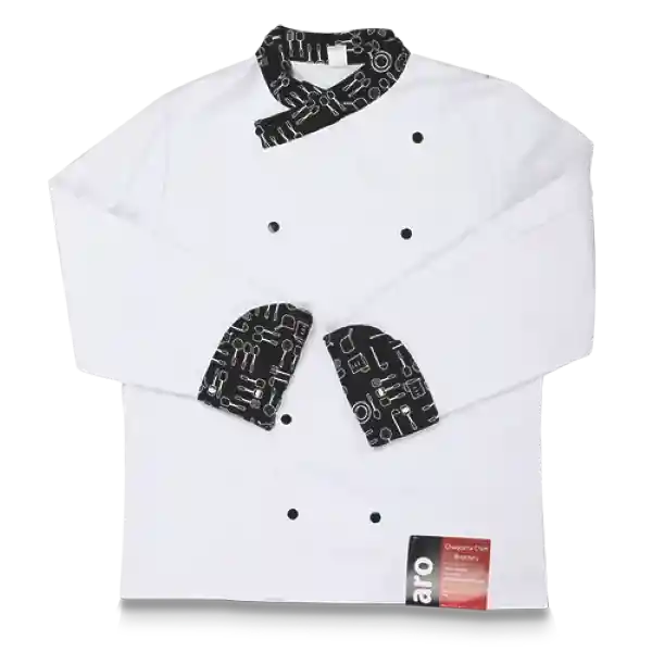 Aro Chaqueta Chef en Tela Gabardina Con Broches Talla L