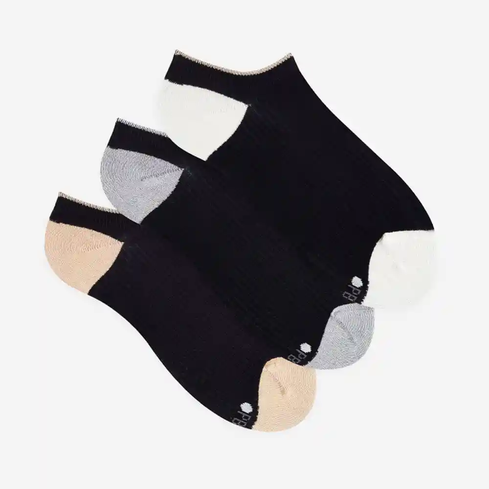 Medias Casuales Tobilleras Feemnino Xecu X3 Punto B Lanco Talla 9-11