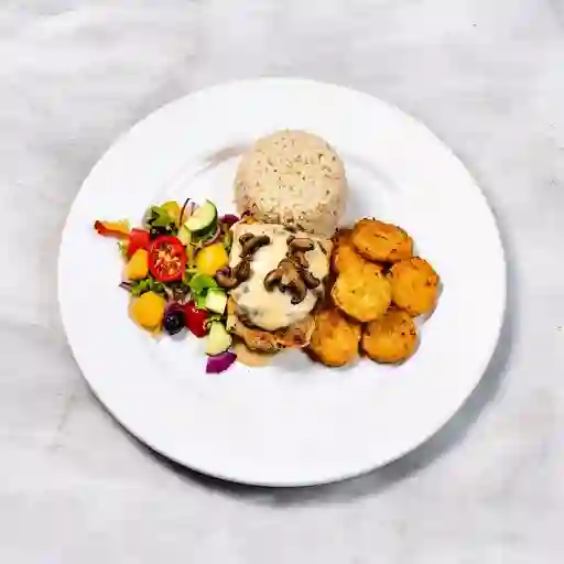 Trucha Queso y Champiñon
