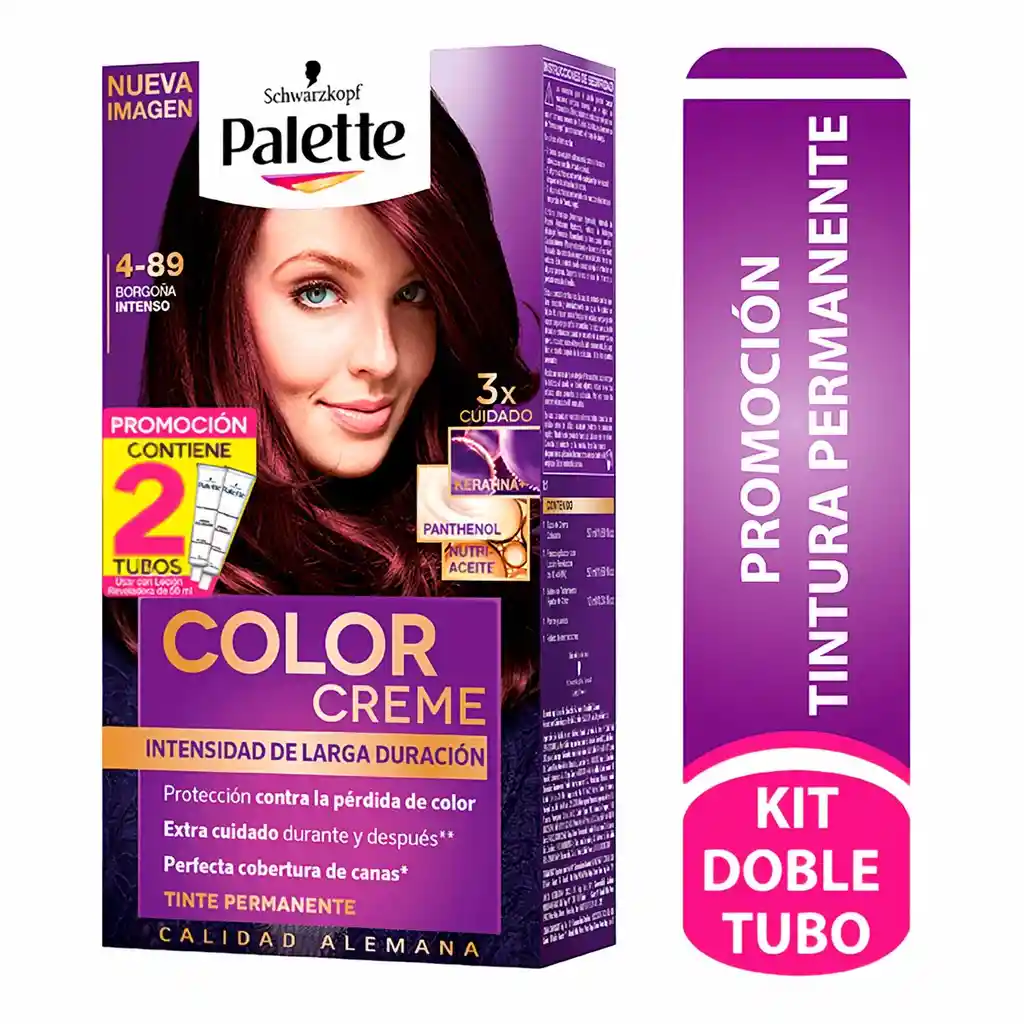 Palette Tinte Permanente Borgoña Intenso 