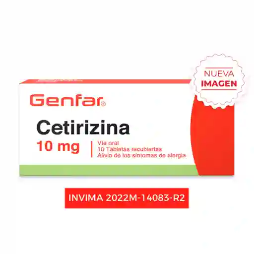 Genfar Cetirizina en tabletas